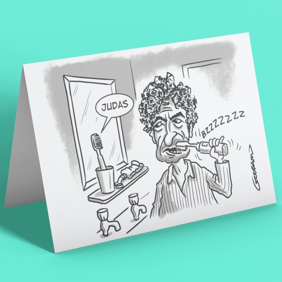 Bob Dylan "Judas" Toothbrush Greetings Card