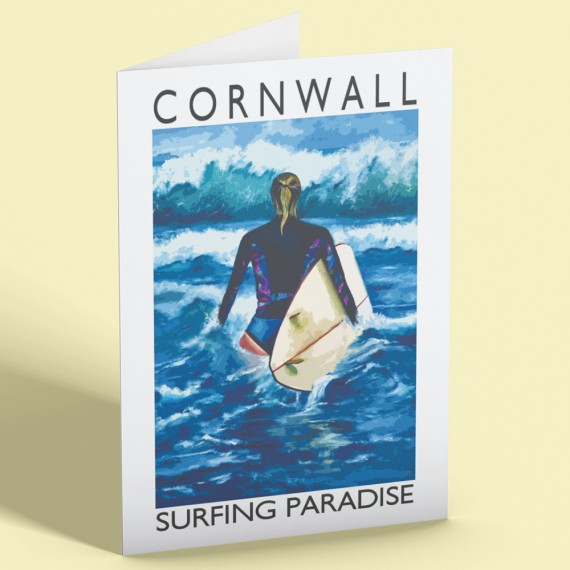 Cornwall: Surfing Paradise by Hadrian Richards Greetings Card