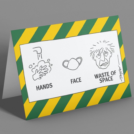 Hands; Face; Waste Of Space Greetings Card