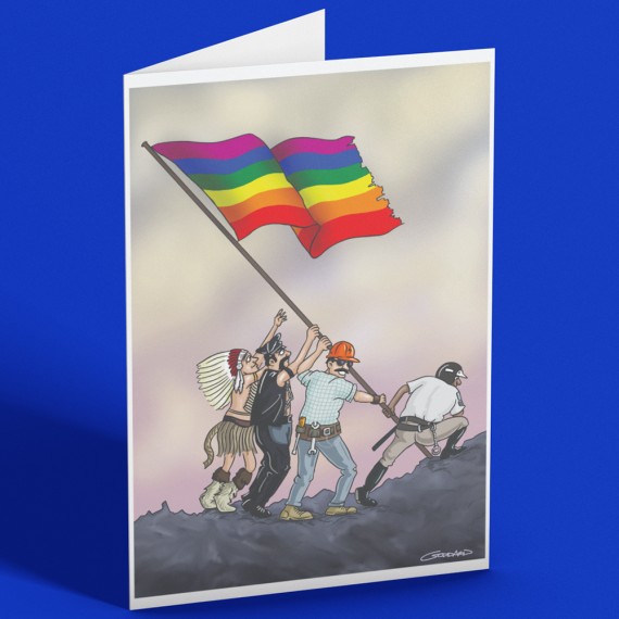 Iwo Jima Pride Flag Greetings Card