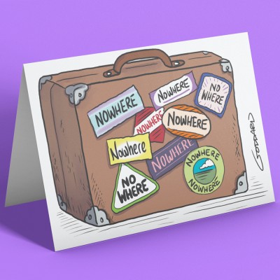 Nowhere Suitcase Greetings Card