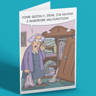 Wardrobe Malfunction Greetings Card