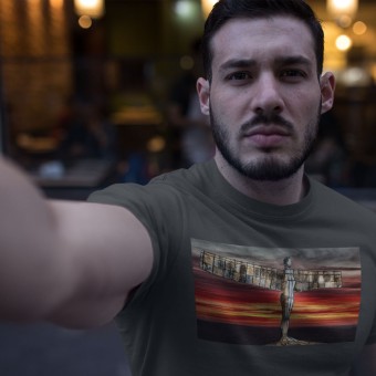 The Angel Of The North At Sunset by Hadrian Richards T-Shirt