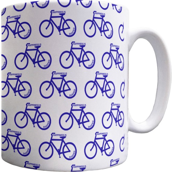 Happiness is Bicycle Shaped Pattern Mug