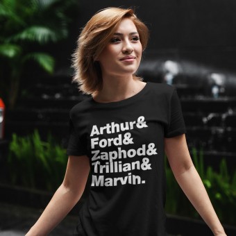 The Hitch Hikers' Guide To The Galaxy Line-Up T-Shirt