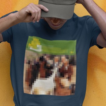 Pets at the Beach: Pixelated Artwork T-Shirt