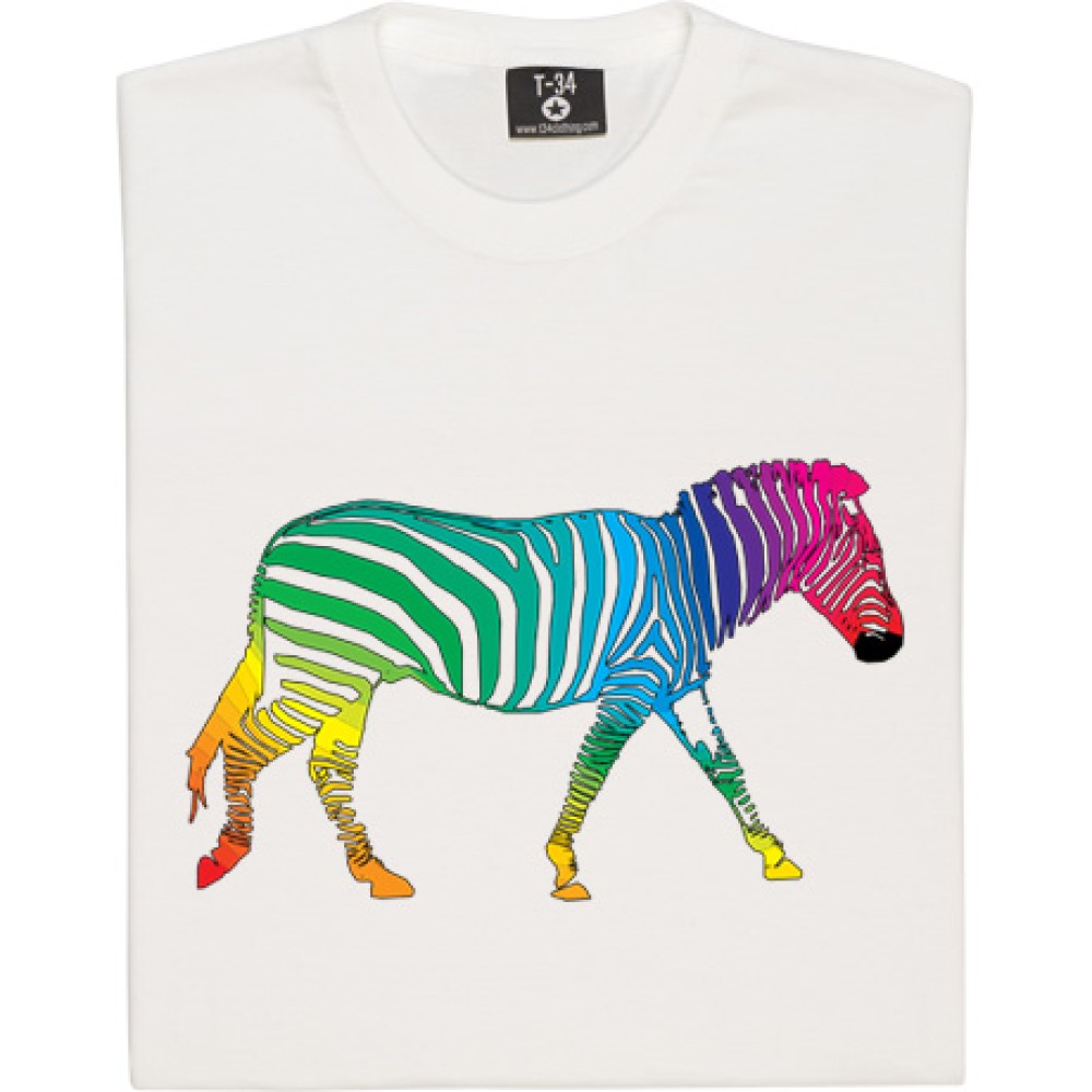 Rainbow Zebra TShirt RedMolotov