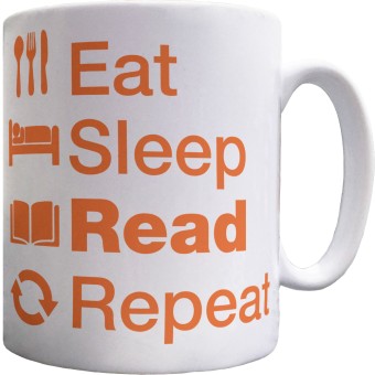 Eat Sleep Read Repeat Ceramic Mug