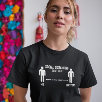 Social Distancing Done Right (Hipsters) T-Shirt