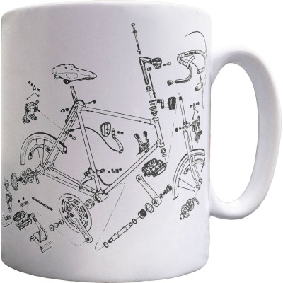 Bicycle Exploded Diagram Ceramic Mug