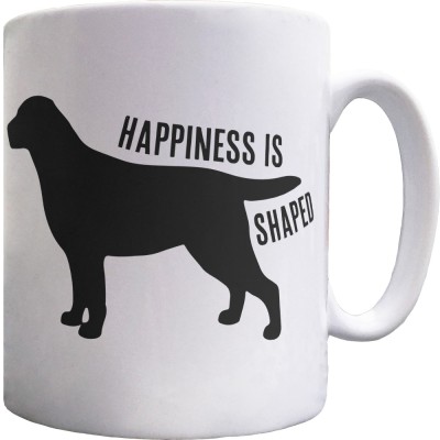 Happiness is Dog Shaped Ceramic Mug