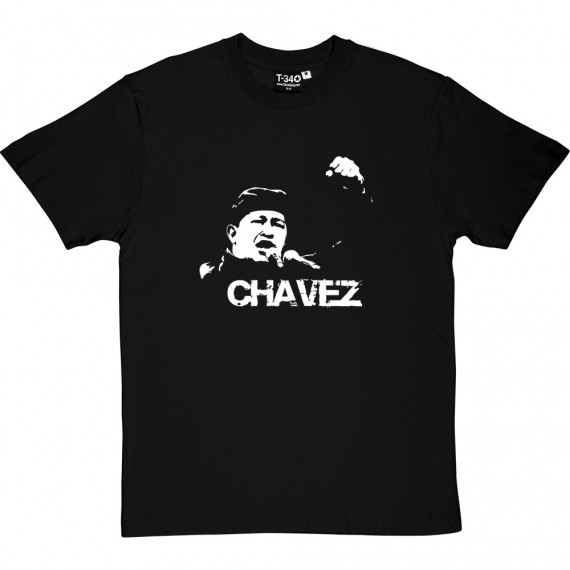 Hugo Chavez: White Print T-Shirt