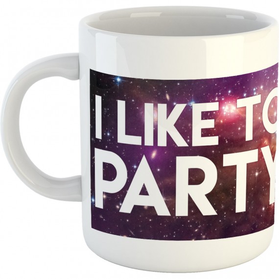 I Like To Party (and by party I mean read books) Galaxy Ceramic Mug
