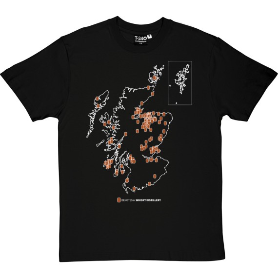 Scottish Whisky Map T-Shirt