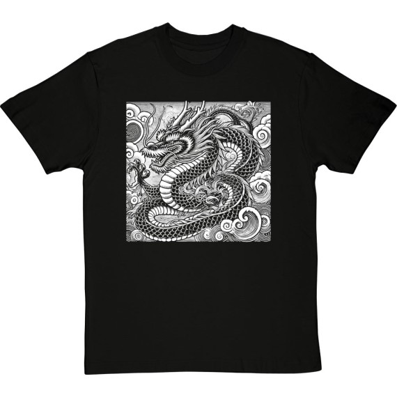 Japanese Dragon Woodcut T-Shirt