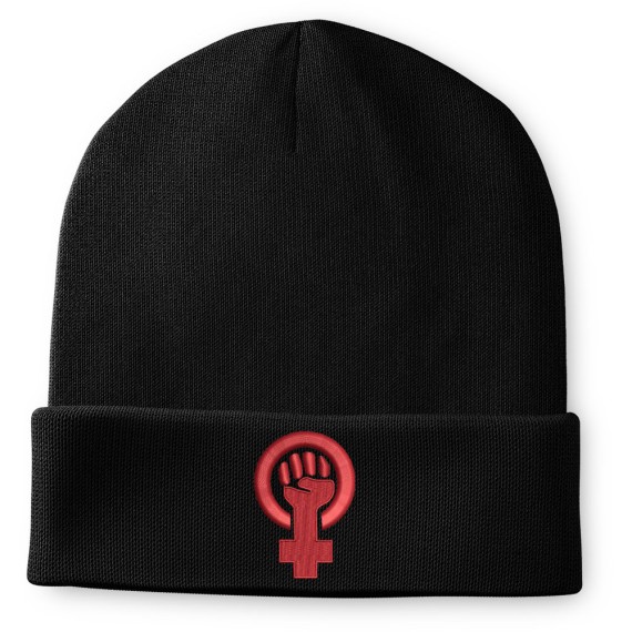 Feminist Fist Embroidered Beanie Hat