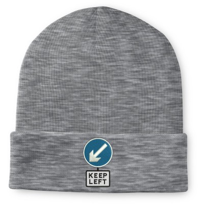 Keep Left Embroidered Beanie Hat