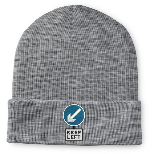Keep Left Embroidered Beanie Hat 