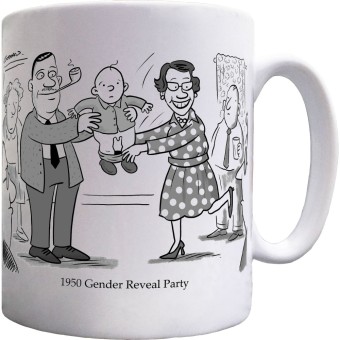 1950s Gender Reveal Party Ceramic Mug