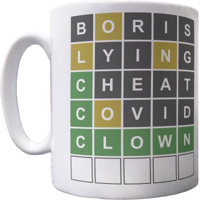 Boris, Lying, Cheat, Covid, Clown Wordle Ceramic Mug