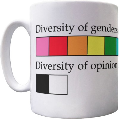 Diversity of Gender vs Diversity of Opinion Ceramic Mug