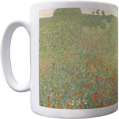 Gustav Klimt "Blooming Poppies" Ceramic Mug