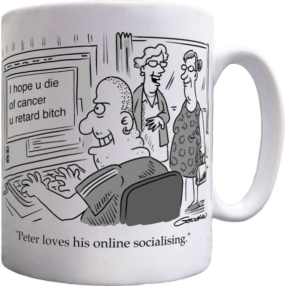Peter Loves His Online Socialising Ceramic Mug