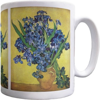 Van Gogh "Still Life: Vase with Irises Against a Yellow Background" Ceramic Mug