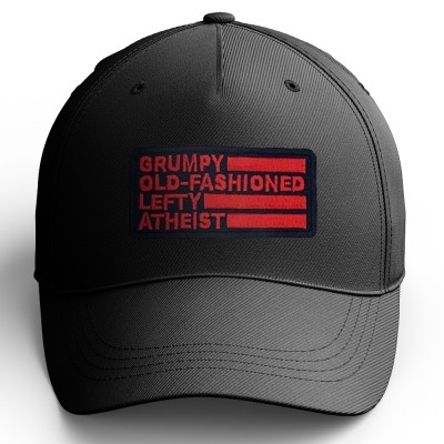 Grumpy Old-Fashioned Lefty Atheist Baseball Cap