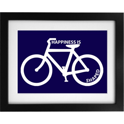 Happiness is Bicycle Shaped Art Print
