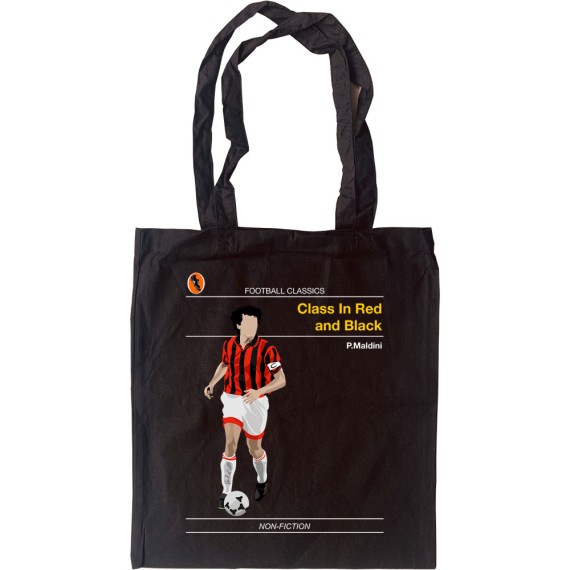Football Classics: Class In Red and Black by Paolo Maldini Tote Bag