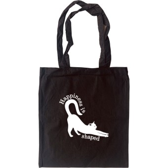 Happiness is Cat Shaped Tote Bag