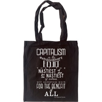 John Maynard Keynes "Capitalism" Quote Tote Bag