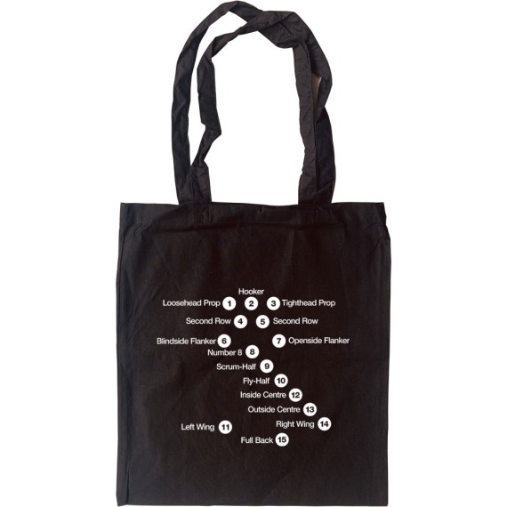 Rugby Union Positions Tote Bag