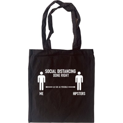 Social Distancing Done Right (Hipsters) Tote Bag