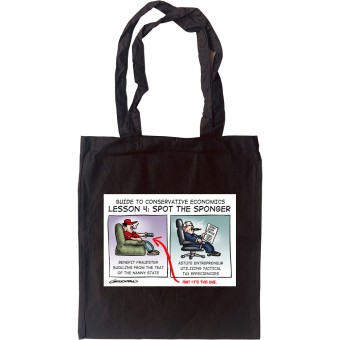 Guide To Conservative Economics: Spot The Sponger Tote Bag