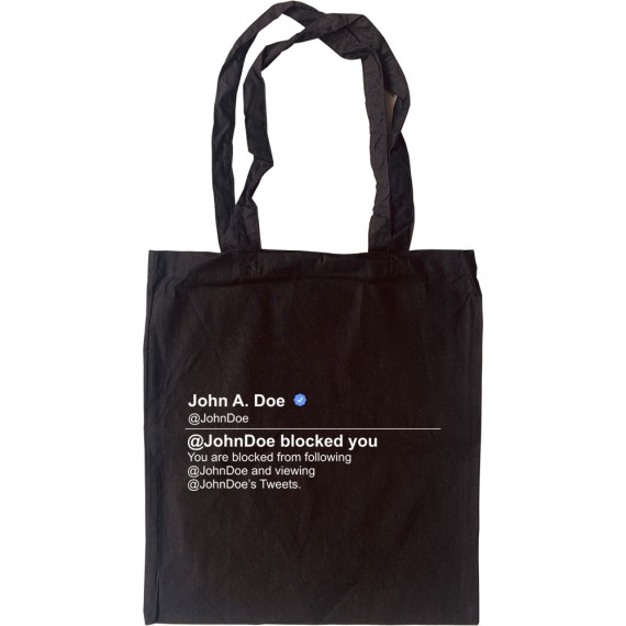 Personalised Twitter Blocked Message Tote Bag