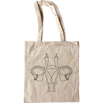 Female Reproductive System Middle Finger Tote Bag