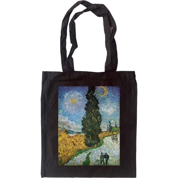 Van Gogh "Road with Cypress and Star" Tote Bag