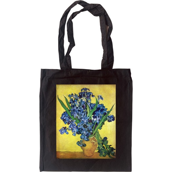 Van Gogh "Still Life: Vase with Irises Against a Yellow Background" Tote Bag