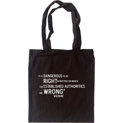 Voltaire "Right and Wrong" Quote Tote Bag
