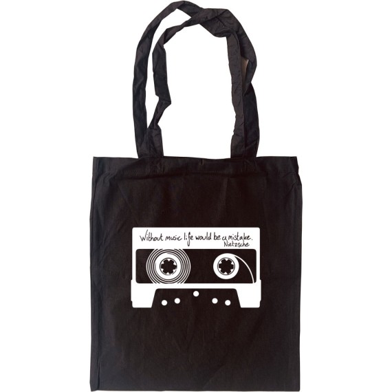 Friedrich Nietzsche "Without Music" Quote Tote Bag