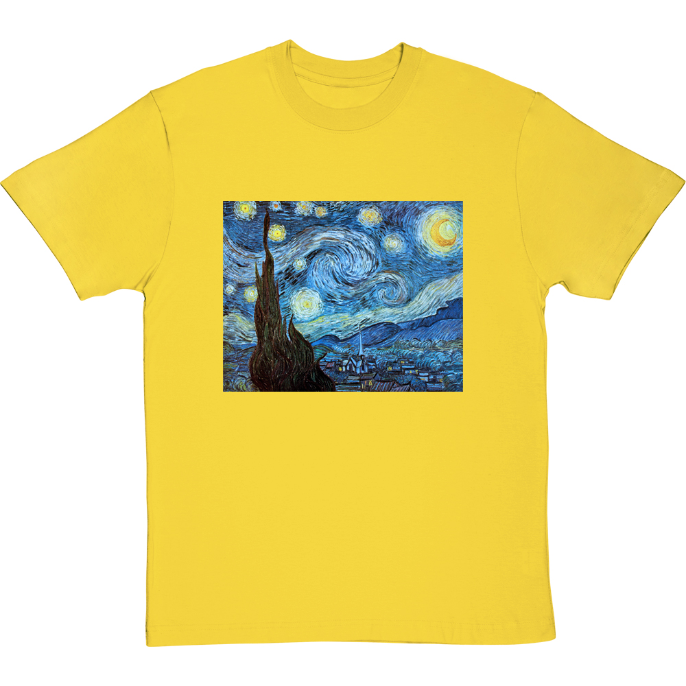 Camiseta Star Wars Darth Vader En La Noche Estrellada De Van Gogh - Diseño Clásico, Manga Corta