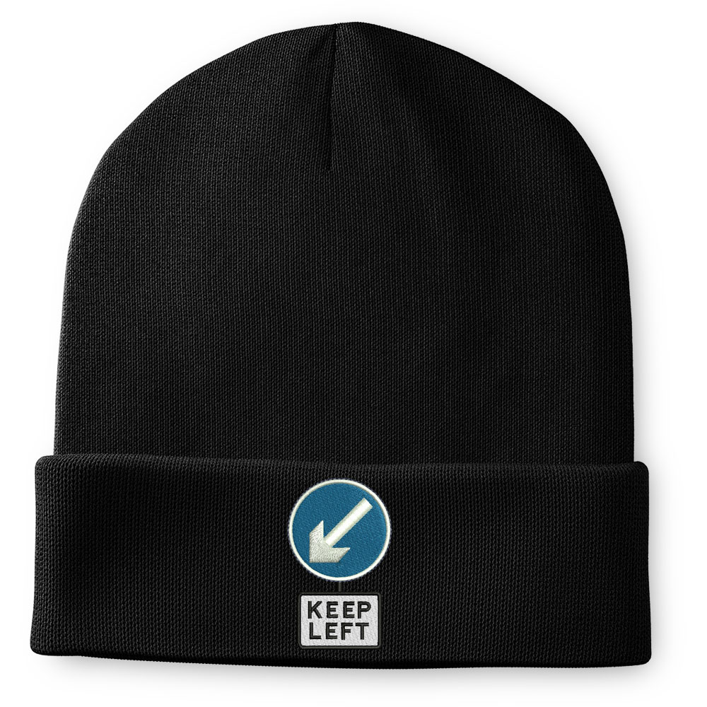 Keep Left Embroidered Beanie Hat 